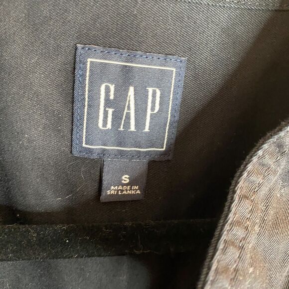 Gap Collarless Henley Pocket L/S True Black Khaki Midi Shirt Dress Size Small - Picture 9 of 16